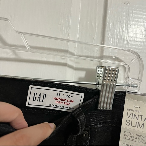 Gap High Rise Vintage Slim Jeans Washed Black Plus Size 35 Inches US 20 O - Picture 8 of 12